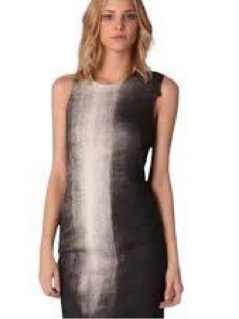 Helmut Lang Printed Sleeveless Exposed Zip Sheath Midi Dress Size 4